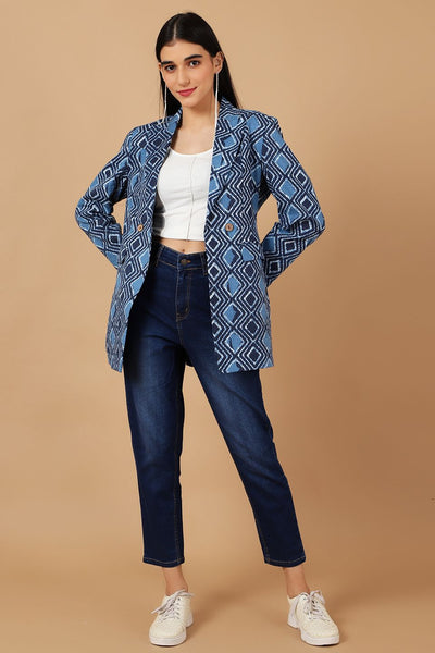 Jaipur Cotton Blue Blazer