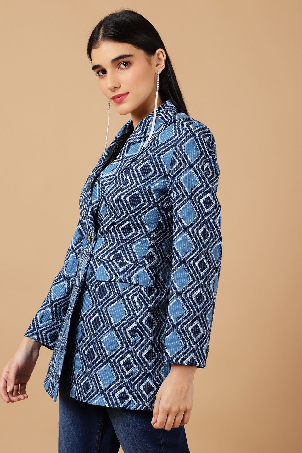 Jaipur Cotton Blue Blazer