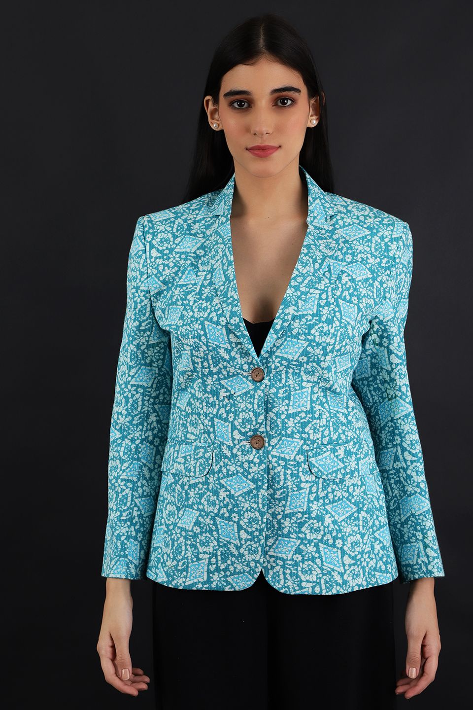 Jaipur Cotton Blue Blazer