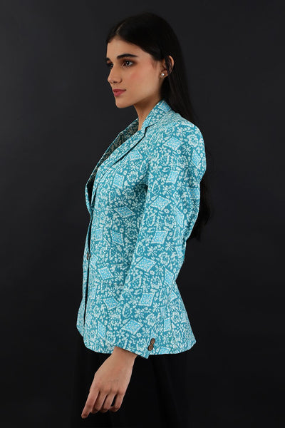 Jaipur Cotton Blue Blazer