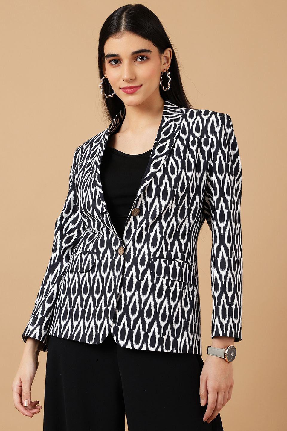 Jaipur Cotton Black Blazer