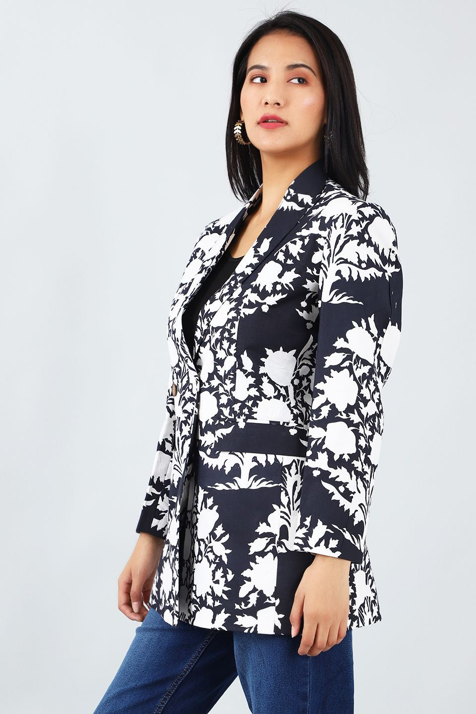 Jaipur Cotton Black Blazer