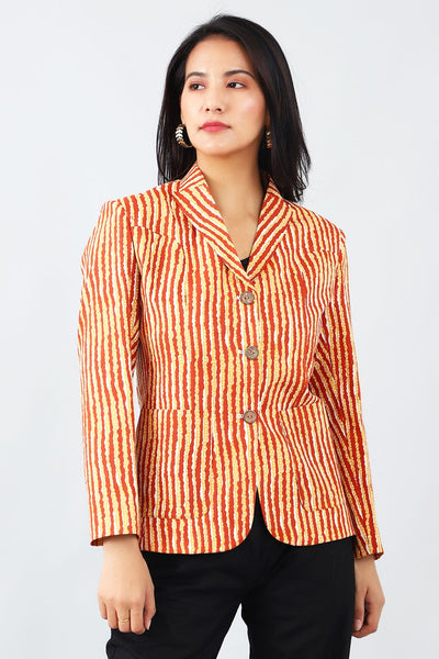 Jaipur Cotton Red Blazer