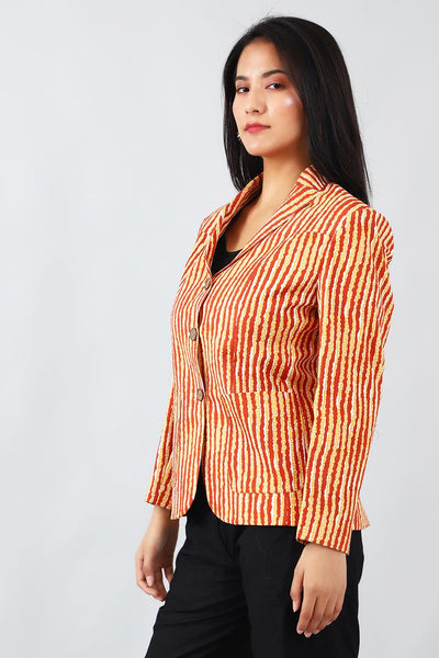 Jaipur Cotton Red Blazer