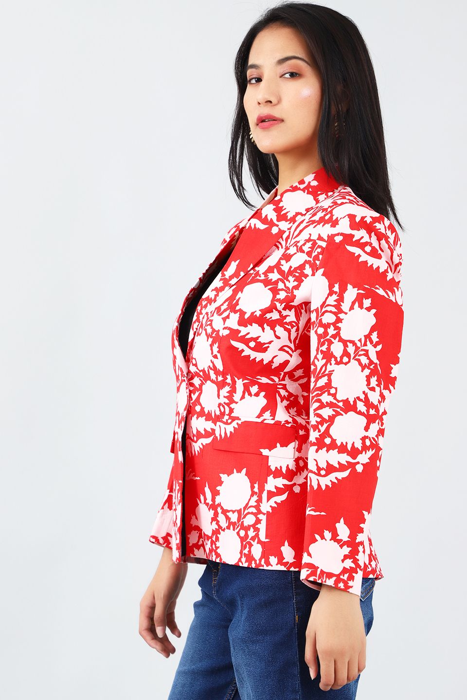 Jaipur Cotton Red Blazer