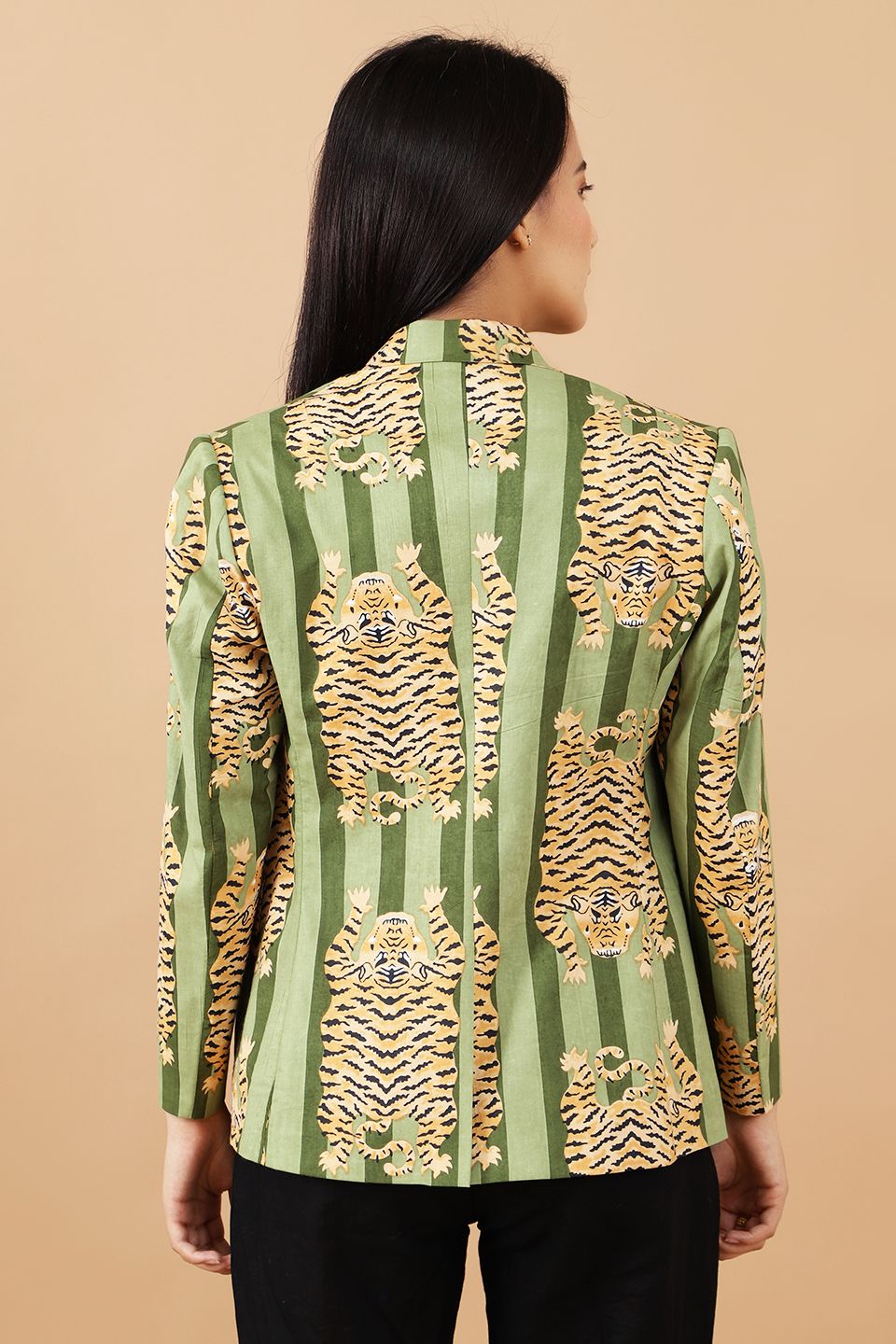 Jaipur Cotton Green Blazer