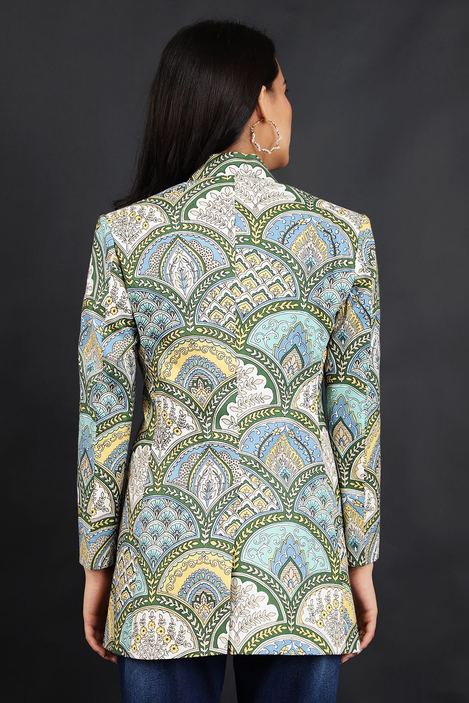 Jaipur Cotton Green Blazer