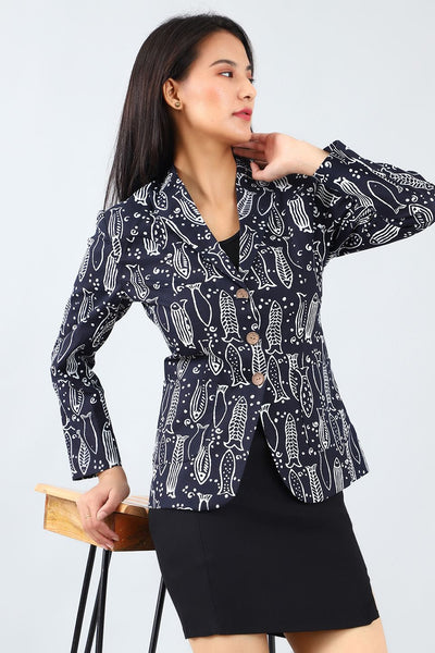 Jaipur Cotton Black Blazer