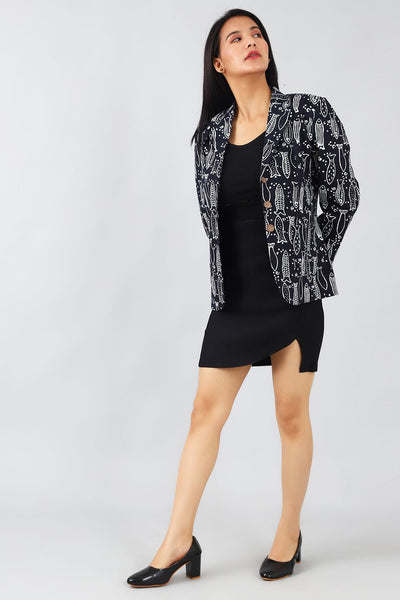 Jaipur Cotton Black Blazer