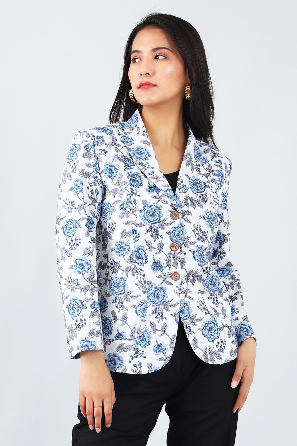 Jaipur Cotton Blue Blazer