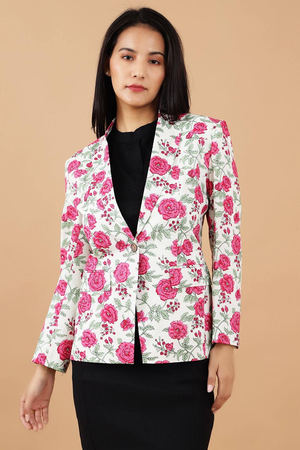 Jaipur Cotton Pink Blazer