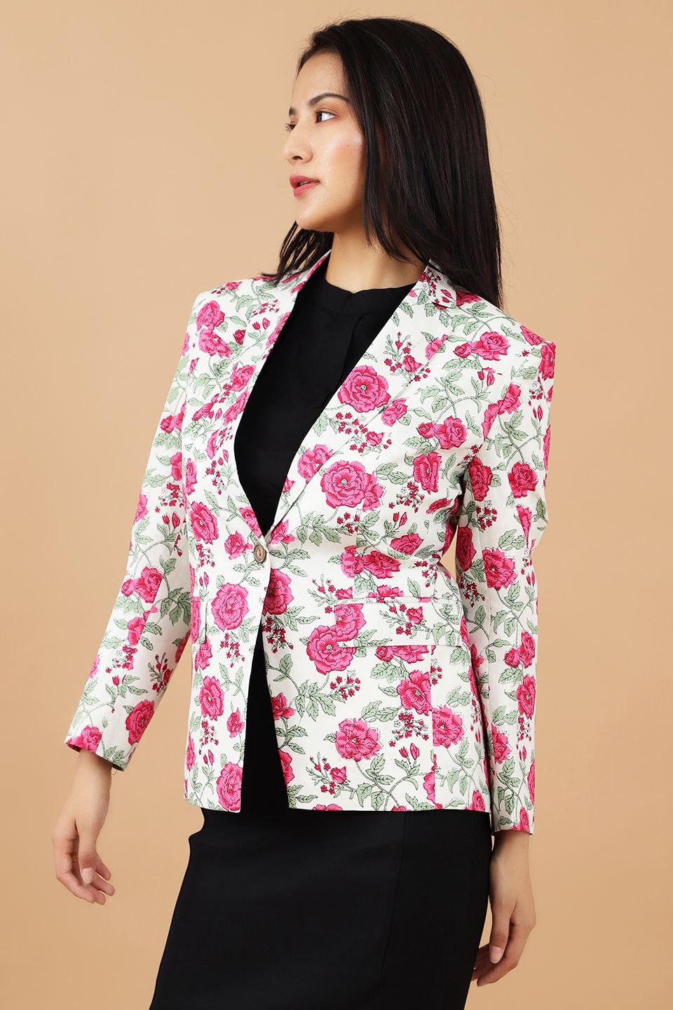 Jaipur Cotton Pink Blazer