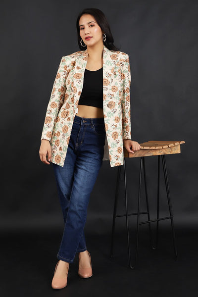 Jaipur Cotton Beige Blazer