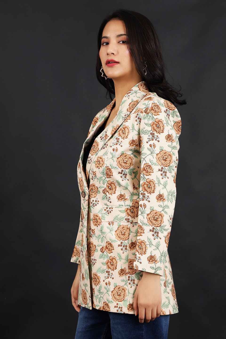 Jaipur Cotton Beige Blazer