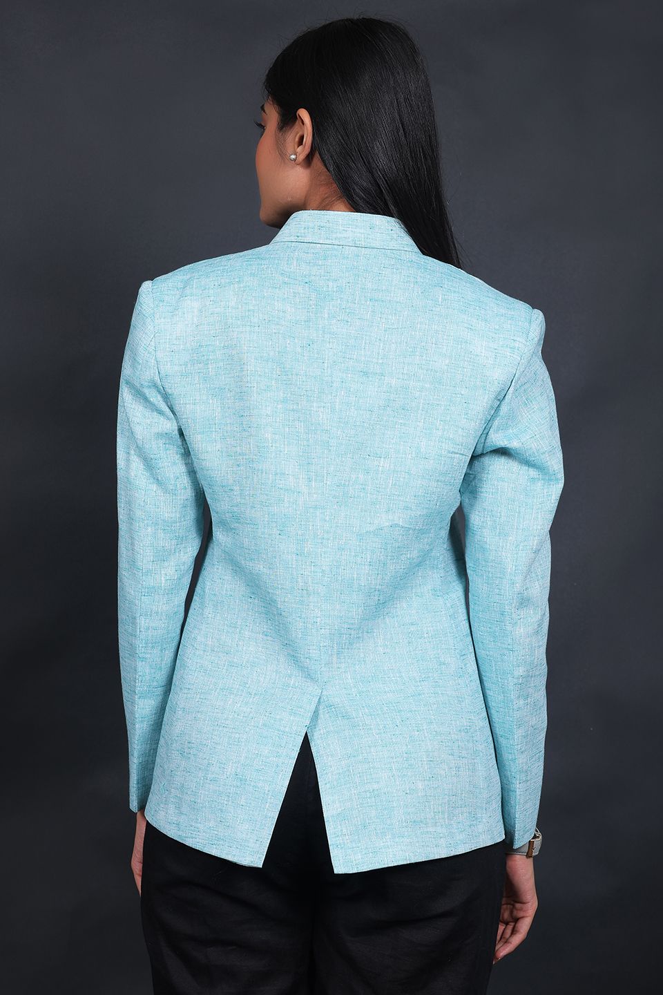 Linen Cotton Blue Blazer