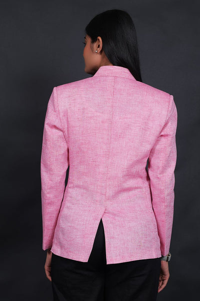 Linen Cotton Pink Blazer