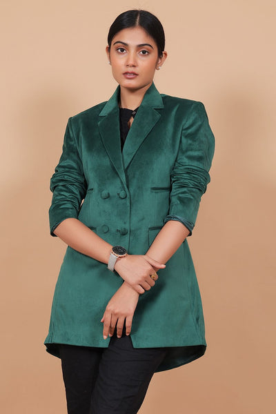 Cotton Velvet Green Blazer