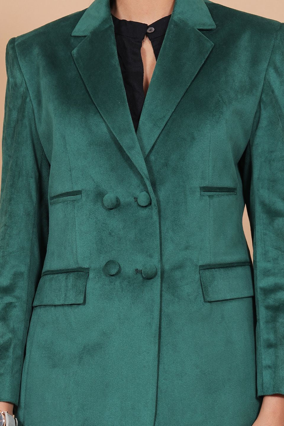 Cotton Velvet Green Blazer