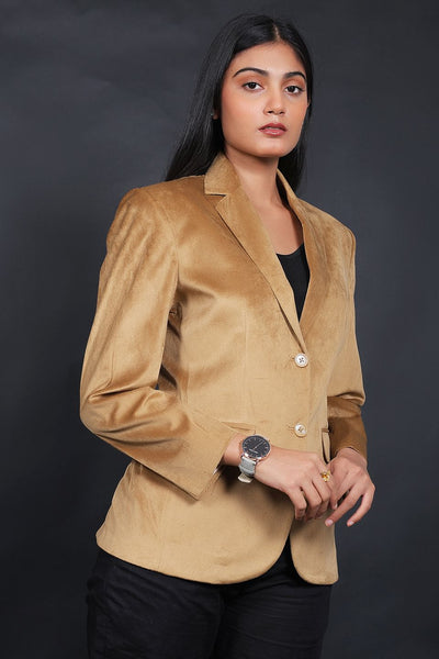 Cotton Velvet Gold Blazer