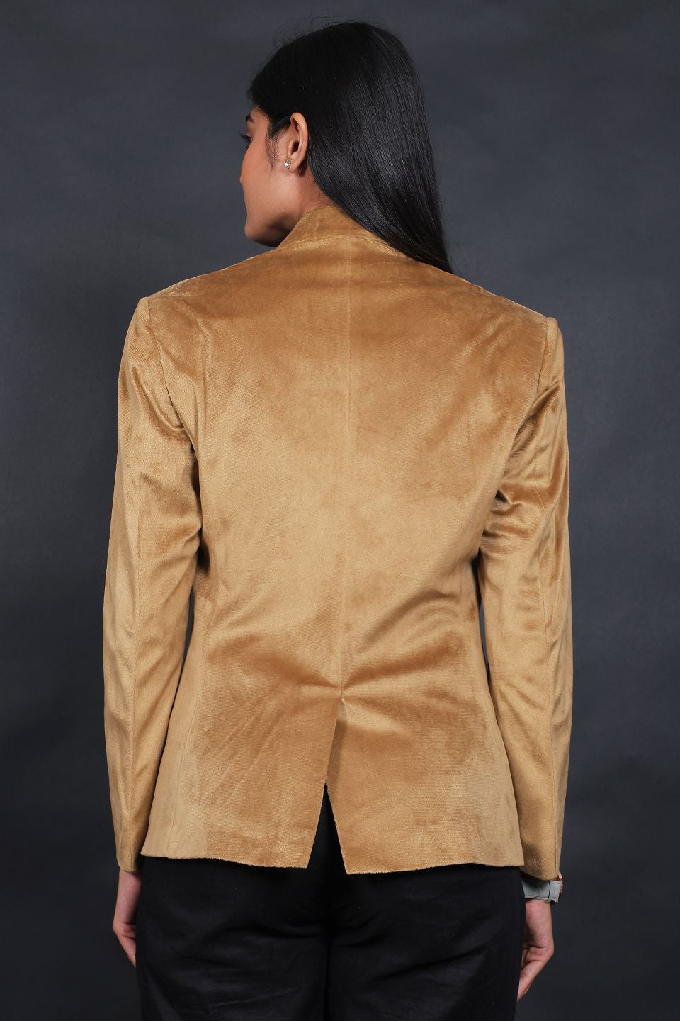 Cotton Velvet Gold Blazer