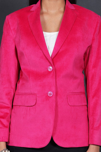 Cotton Velvet Pink Blazer