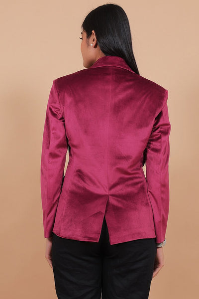 Cotton Velvet Red Blazer