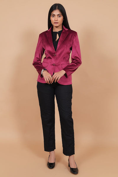 Cotton Velvet Red Blazer