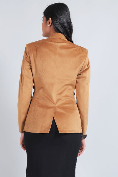 Cotton Velvet Gold Blazer