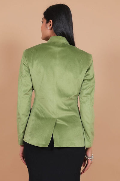 Cotton Velvet Green Blazer