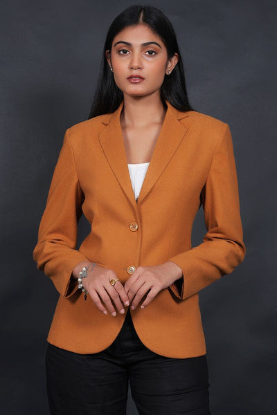 Tweed Wool Orange Blazer