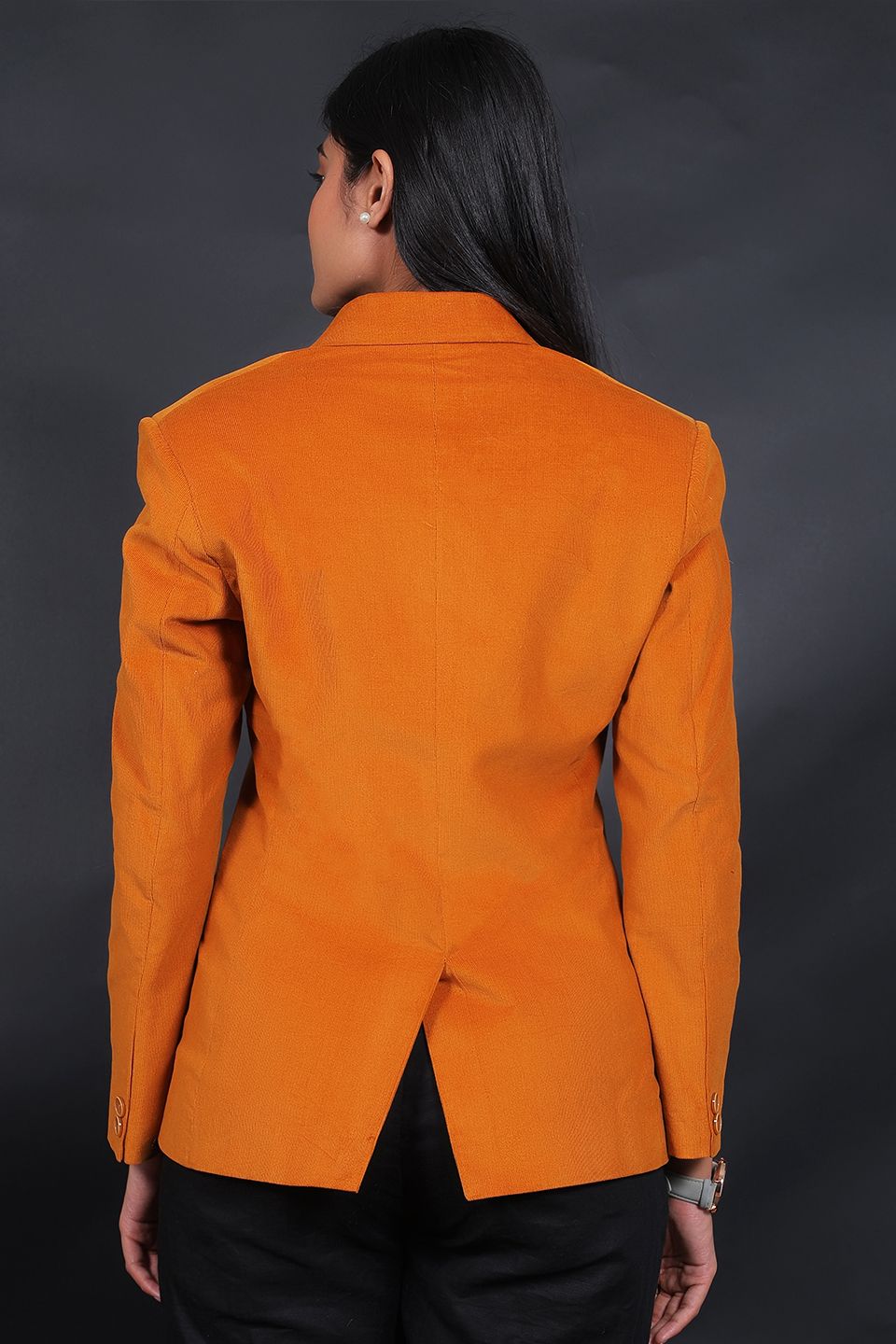 Corduroy Cotton Orange Blazer