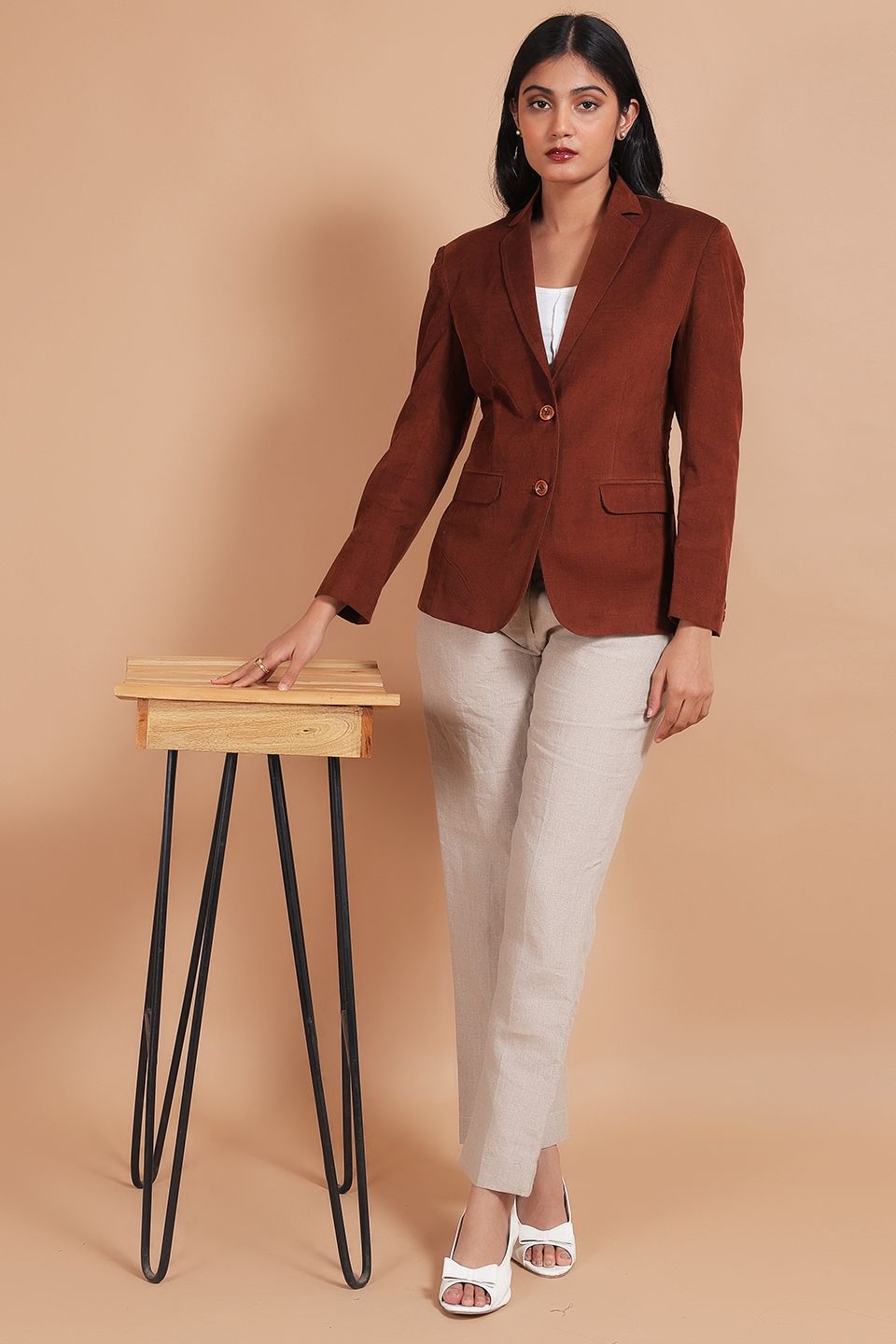 Corduroy Cotton Brown Blazer