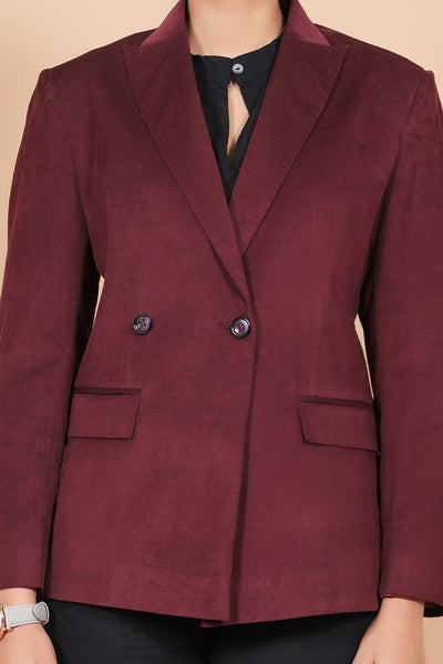 Corduroy Cotton Red Blazer