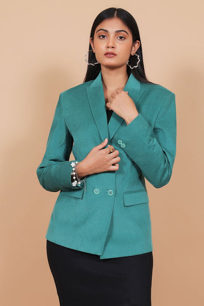 Corduroy Cotton Green Blazer