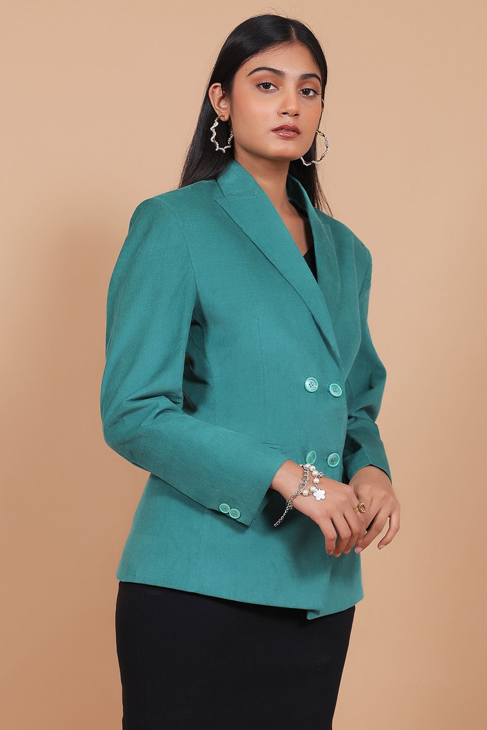 Corduroy Cotton Green Blazer