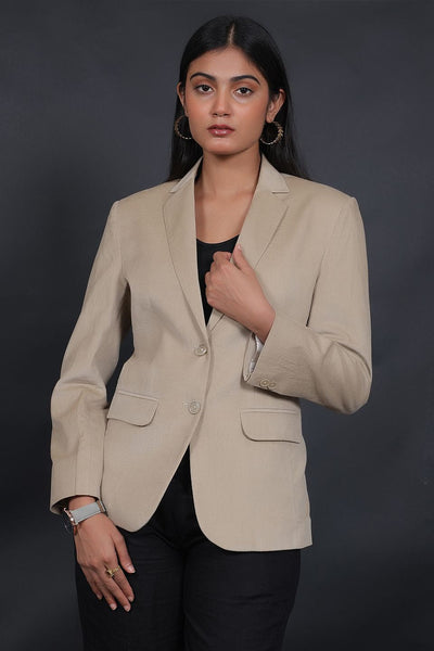 Corduroy Cotton Beige Blazer