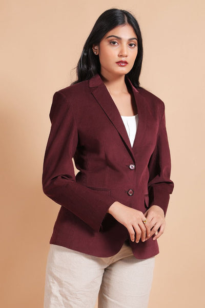 Corduroy Cotton Red Blazer