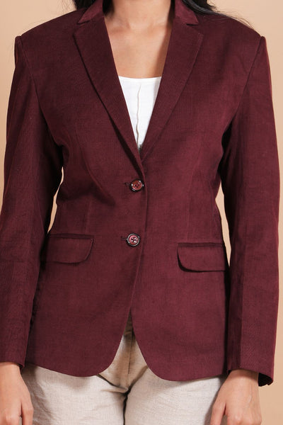 Corduroy Cotton Red Blazer