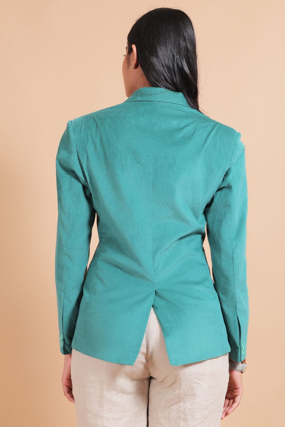 Corduroy Cotton Green Blazer