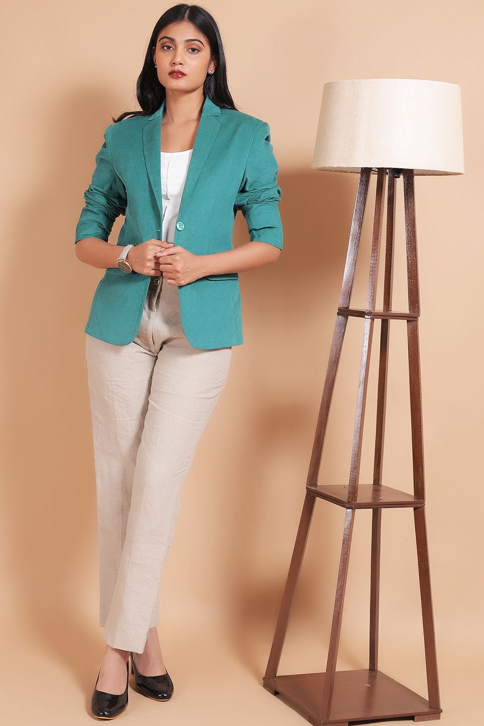 Corduroy Cotton Green Blazer