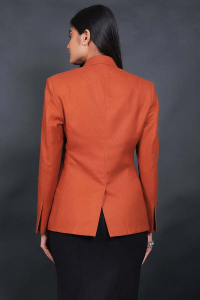 Tweed Wool Orange Blazer