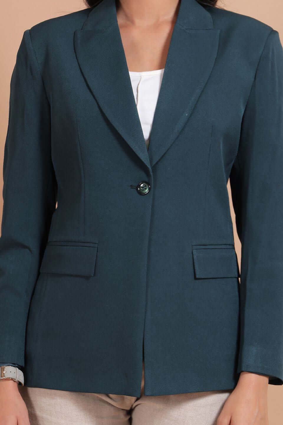 Polyester Cotton Green Blazer