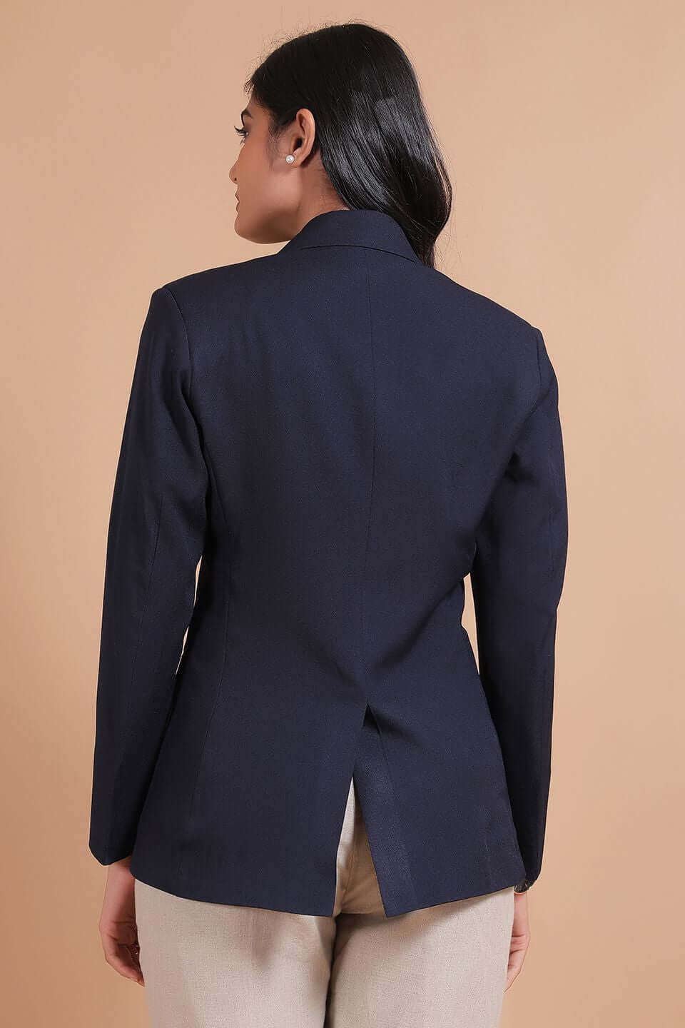 Polyester Cotton Blue Blazer