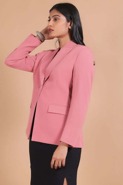 Polyester Cotton Pink Blazer