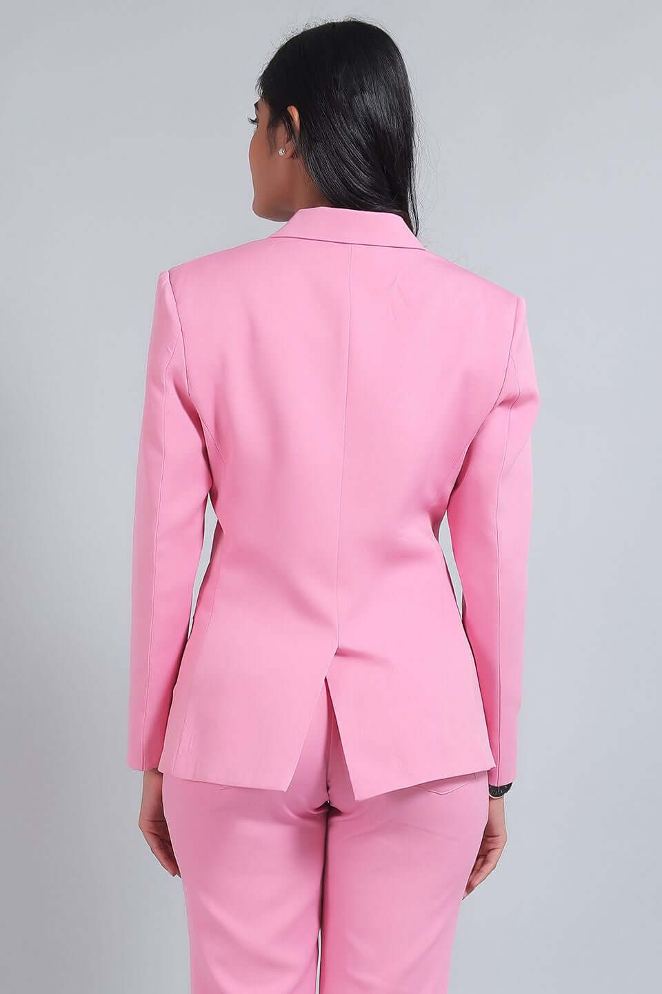 Pink Floral Embroidered Blazer