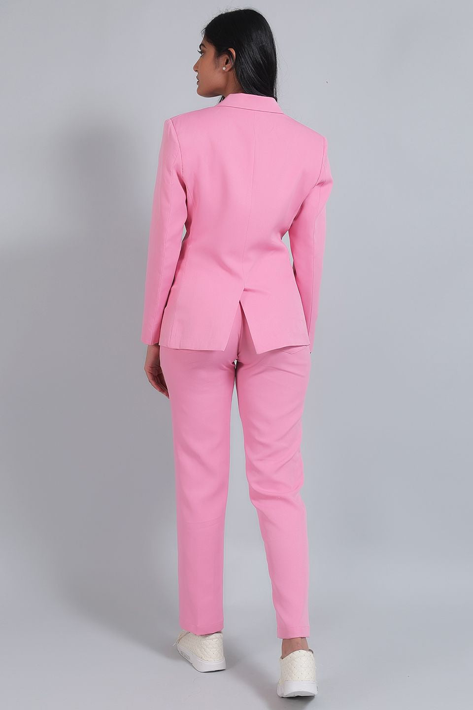 Polyester Cotton Pink Suit