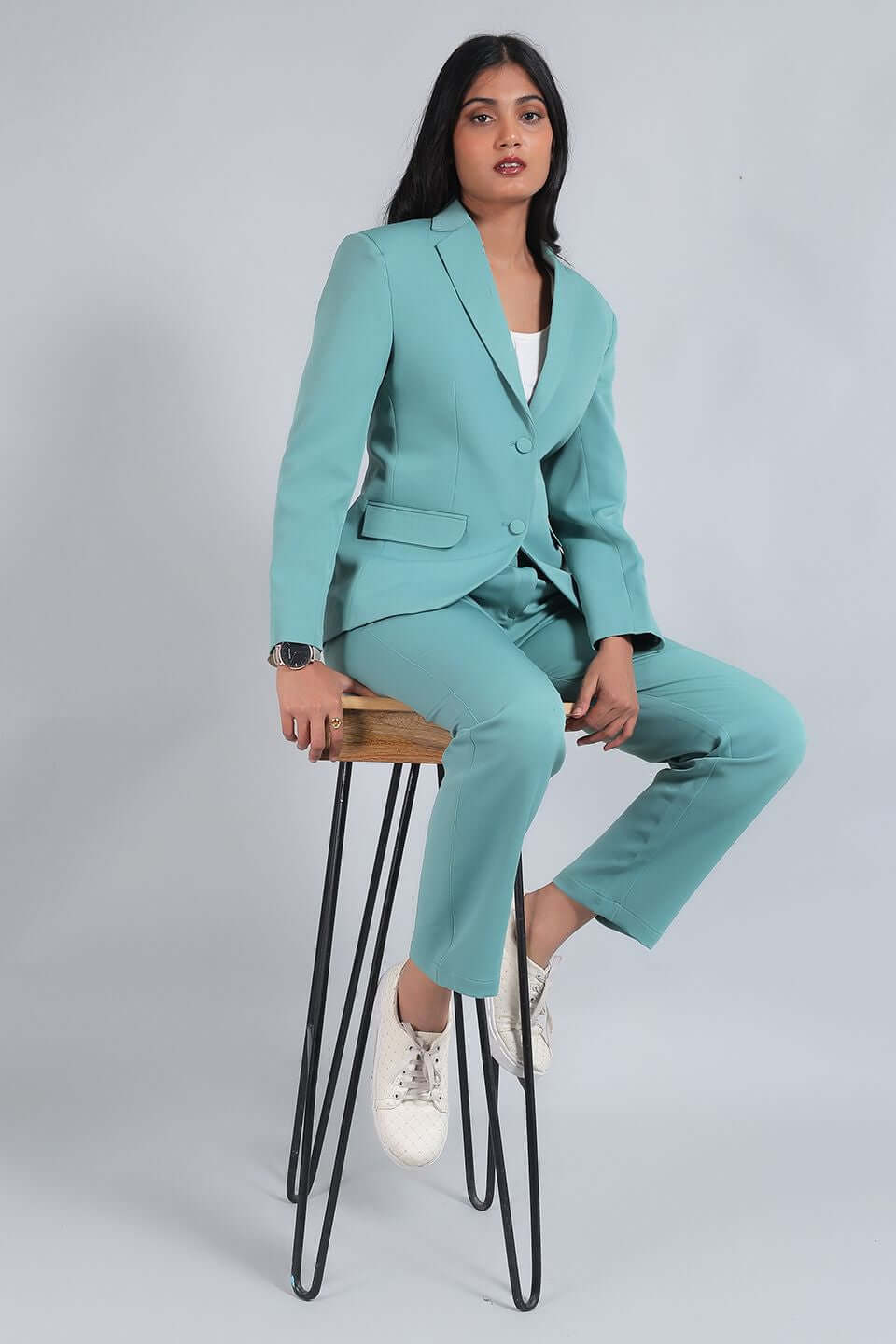 Polyester Cotton Green Blazer