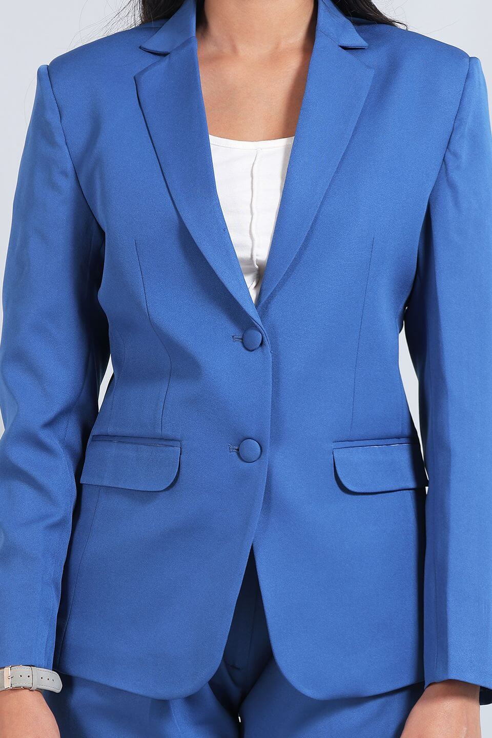 Polyester Cotton Blue Blazer