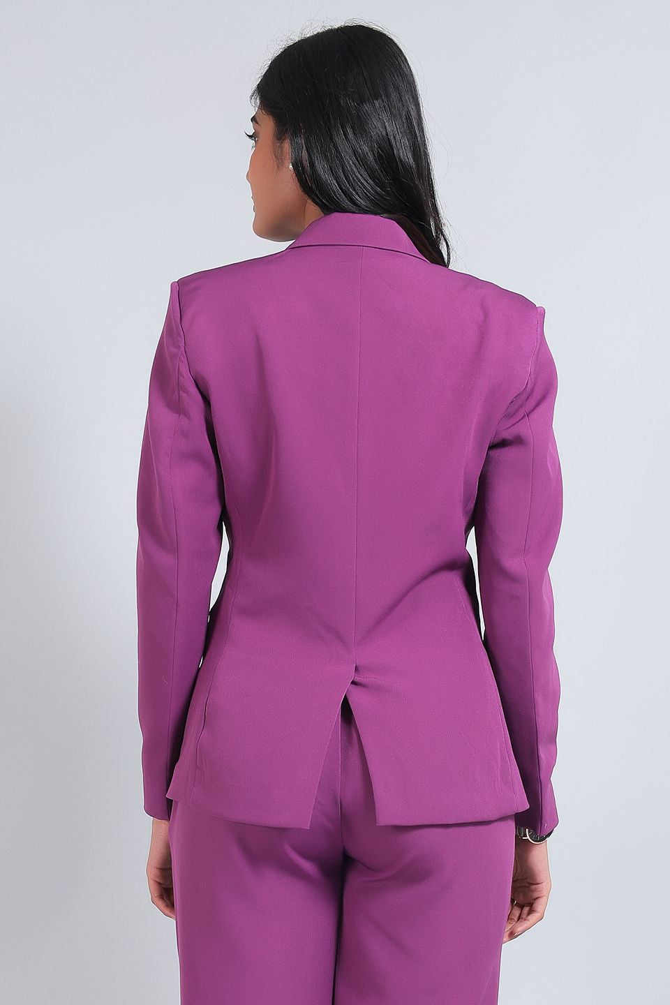 Polyester Cotton Purple Blazer