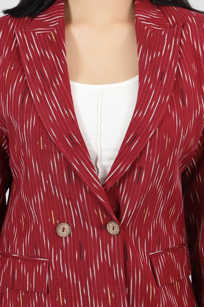 Ikat-Red-Cotton-Blazer-LSBlazer128